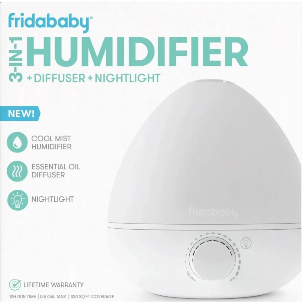 Fridababy 3-in-1 Humidifier with Diffuser and Nightlight - White